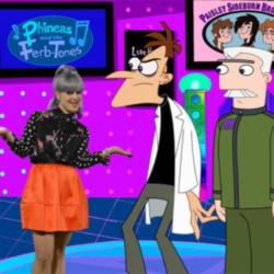 Kelly Osbourne hosting Phineas and Ferb Musical Cliptastic Countdown