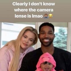 Khloe Kardashian, Tristan Thompson and True (c) Instagram 