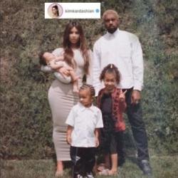 Kim, Kanye and their children (c) Instagram