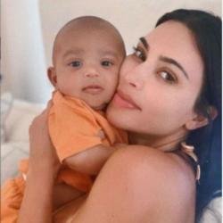 Kim Kardashian West with her son Psalm (c) Instagram