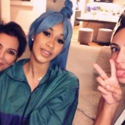 Kris Jenner, Cardi B and Kim Kardashian West (c) Instagram