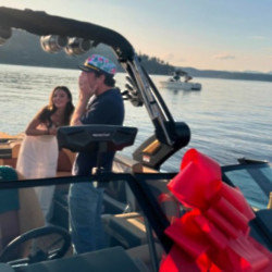 Miles Teller was surprised with his 'dream speedboat' as a fifth anniversary present