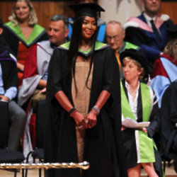 Naomi Campbell celebrated getting an honourary doctorate.