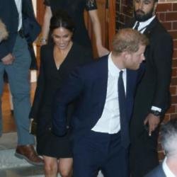 Prince Harry and the Duchess of Sussex at the Hamilton musical 