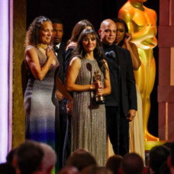 Rashida Jones and her family at the ceremony