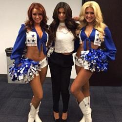 Selena Gomez with cheerleaders