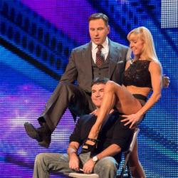 David Walliams and Simon Cowell with a contestant on Britain's Got Talent