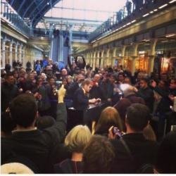 Sir Elton John at St Pancras station (c) Instagram