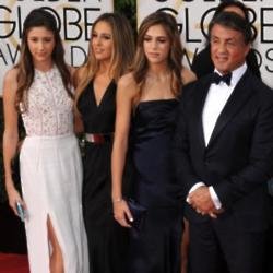 Sylvester Stallone and his daughters Sophia, Sistine and Scarlett