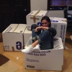 Victoria Beckham on top of her donated items