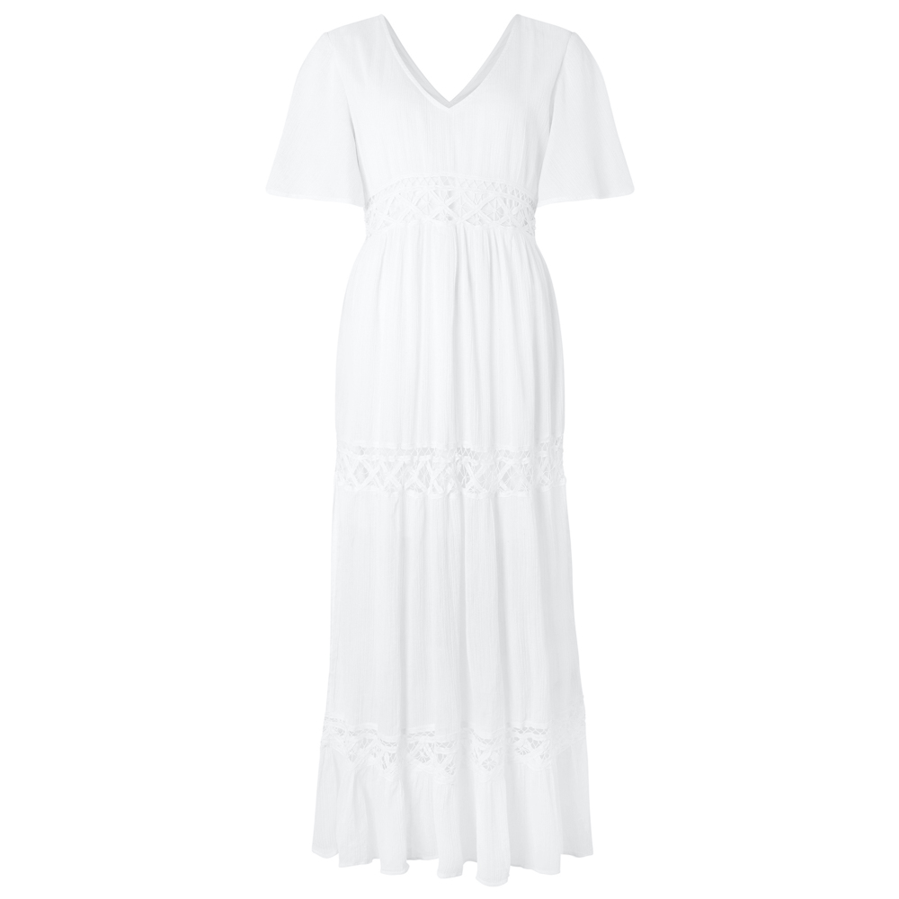 Accessorize Lace-Insert Maxi Dress in White, GBP 38.50 (was GBP 55)