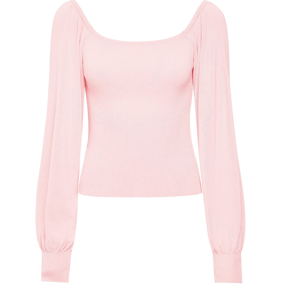 Dorothy Perkins Square Neck Volume Sleeve Jumper in Pink, GBP 18.20 (was GBP 26)