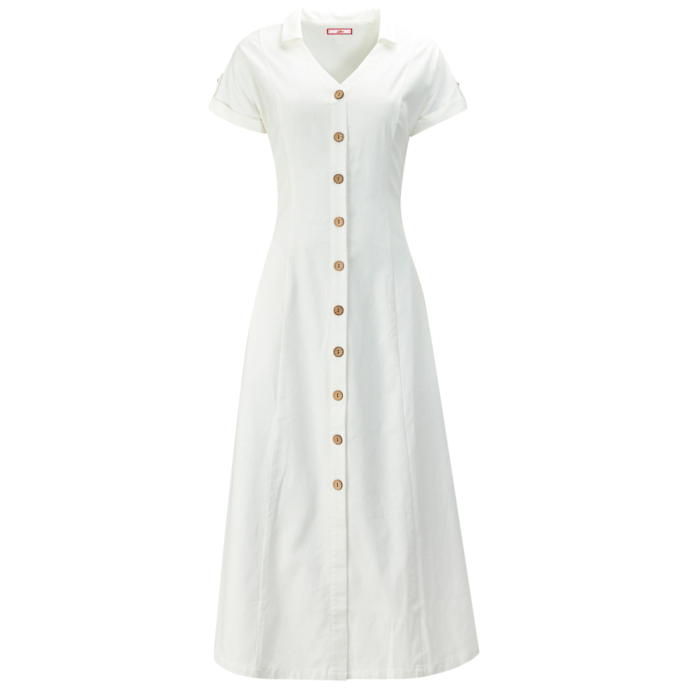 Joe Browns Lovely Linen Blend Dress in White, GBP 45