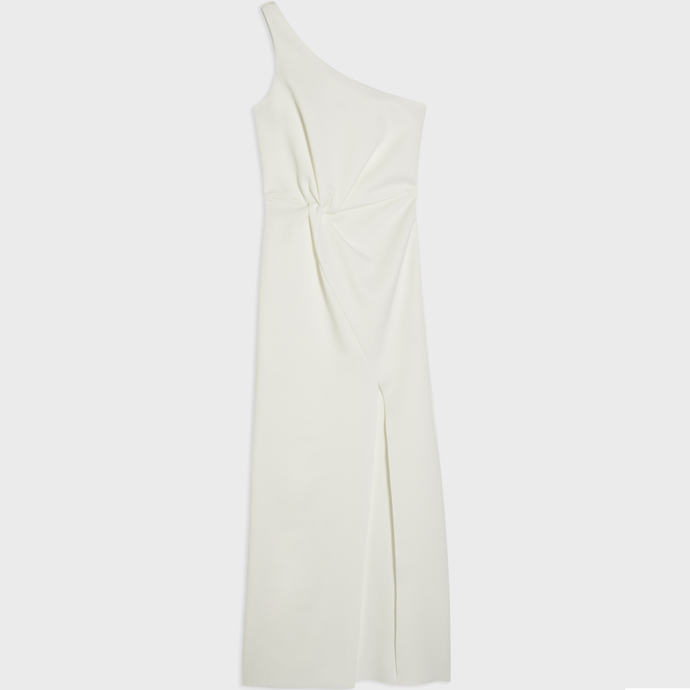 Miss Selfridge PETITE One Shoulder Scuba Maxi Dress in Ivory, GBP 50.15 (was GBP 59)