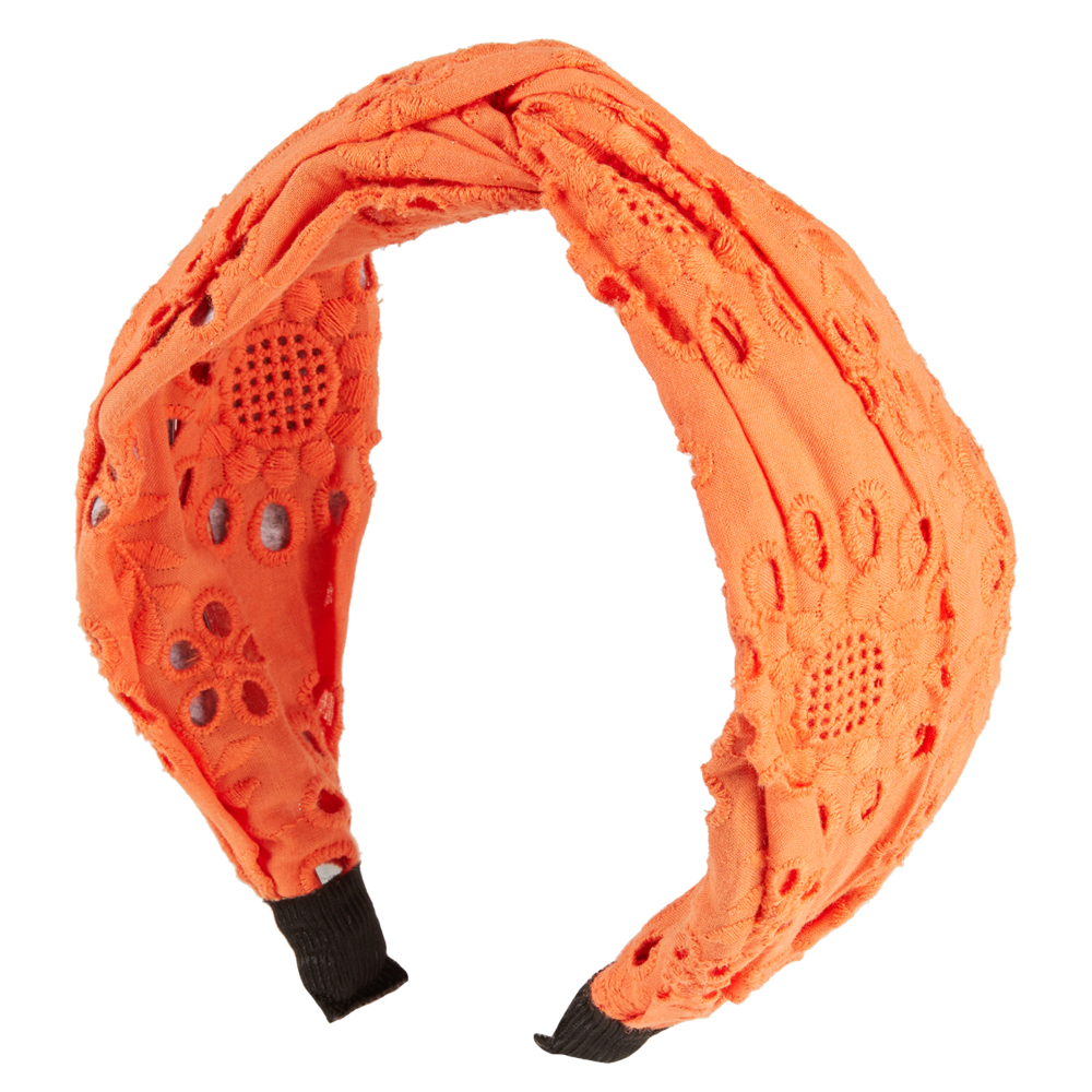 Oliver Bonas Buccoo Broderie Orange Headband