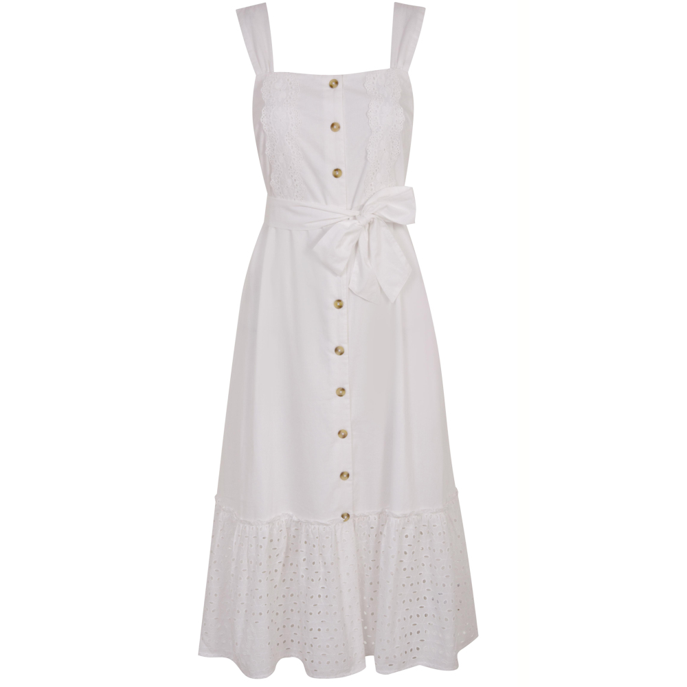 Principles Petite Ivory Broderie Anglaise Cotton Petite Midi Dress, GBP 19.50 (was GBP 39)