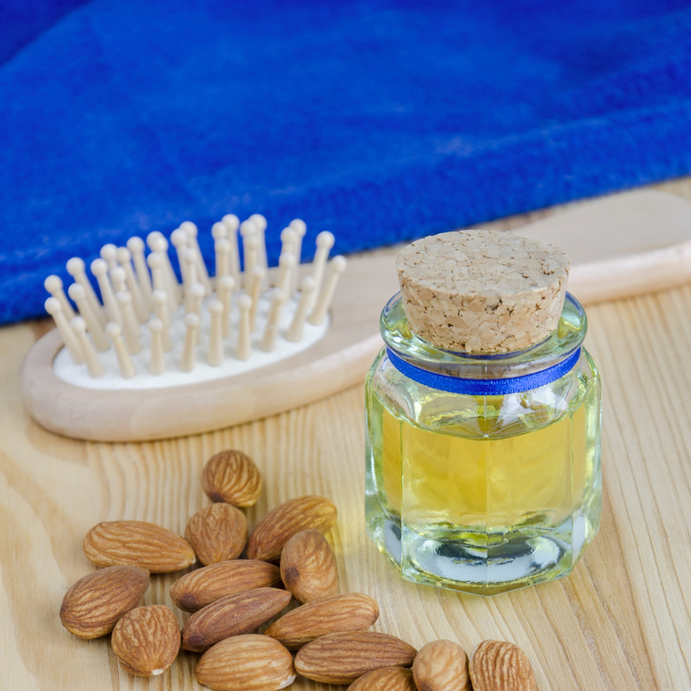 Small bottle of almond oil