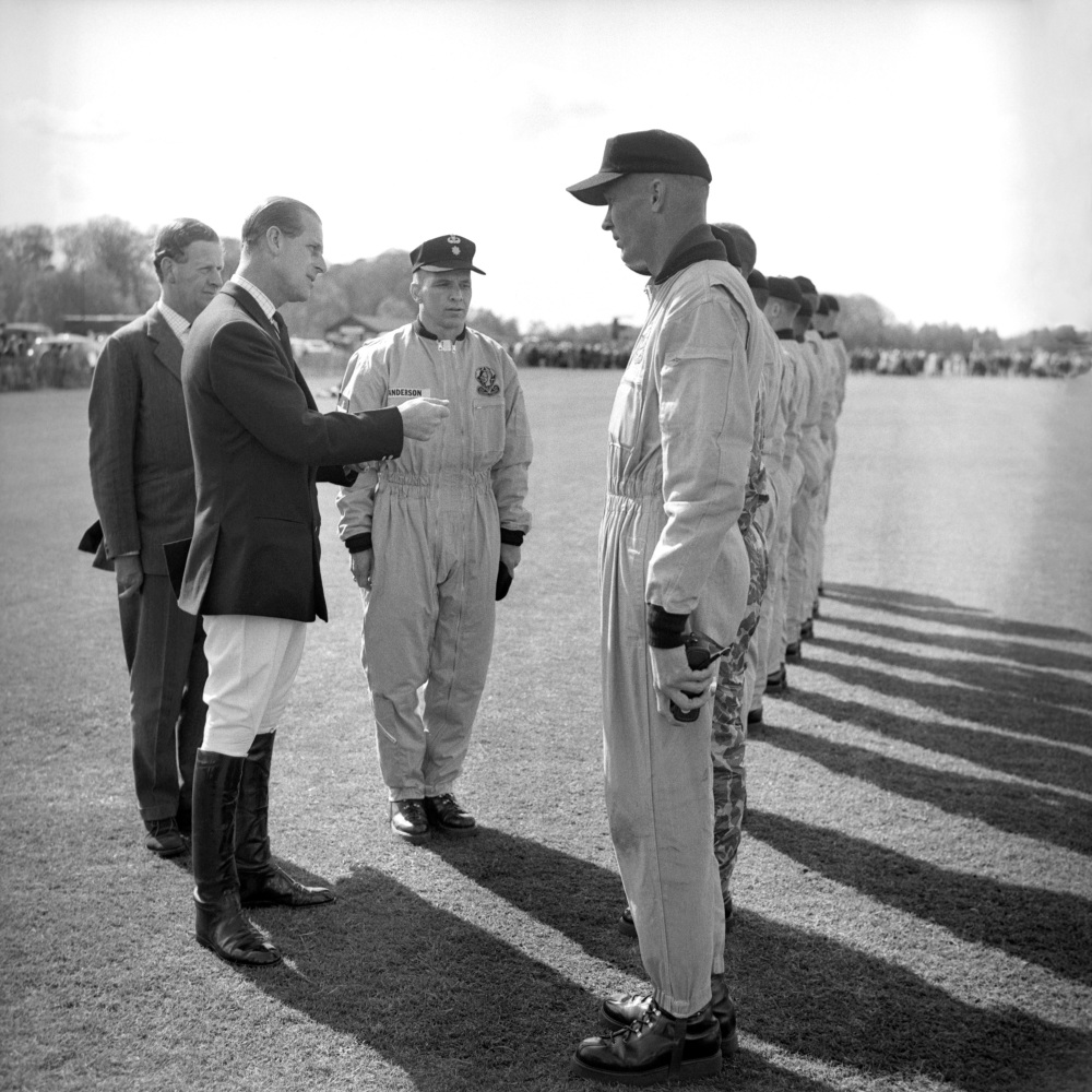 The United States Army parachute team wearing jumpsuits in 1965