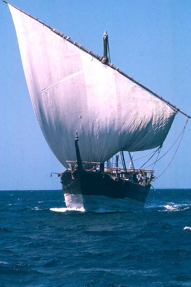 The Dhow Mihandust, sailing south off East Africa, on way to Mombasa, 1972  Taken for National Geographic Magazine, and used in 'So Old A Ship', about my great nautical adventure. I will never forget the kindness and fellowship I experienced from the crew of that beautiful ship.