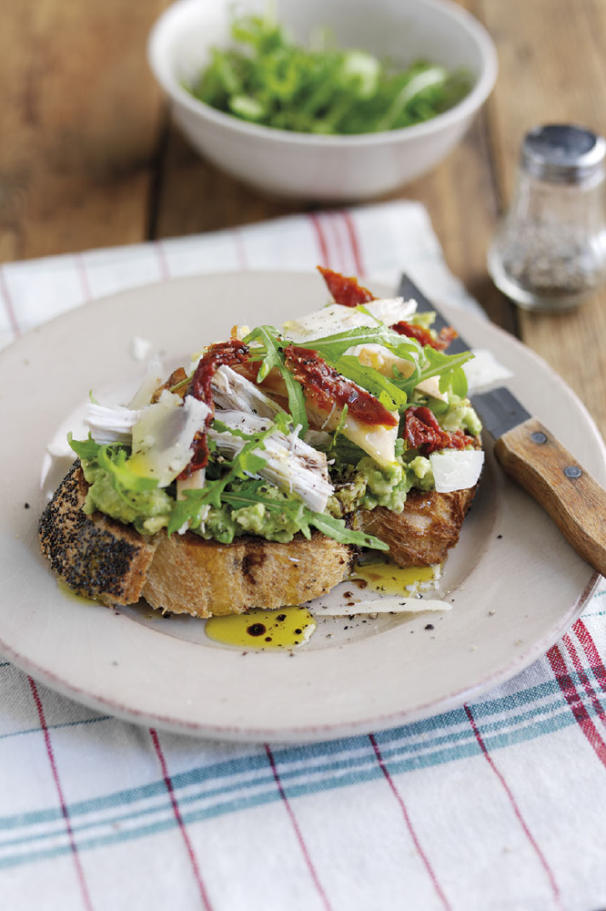 Avocado And Roast Chicken Bruschetta