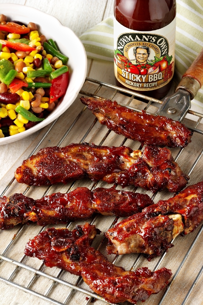 Hickory Smoked Spare Ribs With Avocado, Bean And Corn Salad