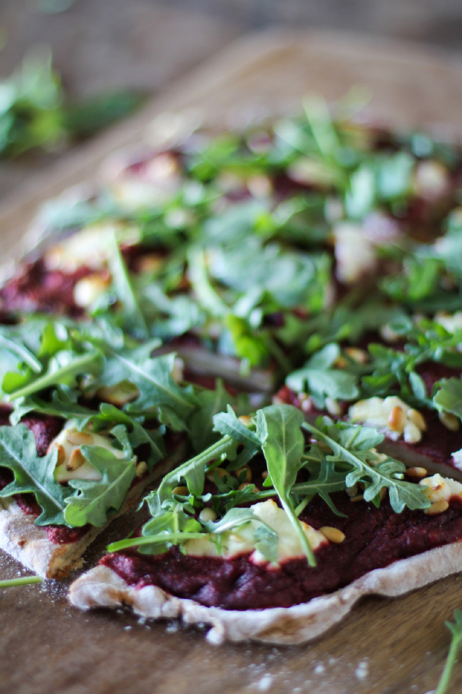 Beetroot Pesto Pizza With Goats’ Cheese