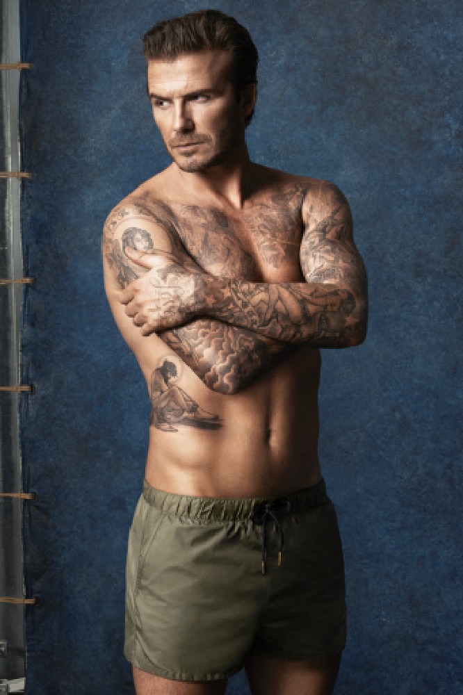 David Beckham models his swimwear collection