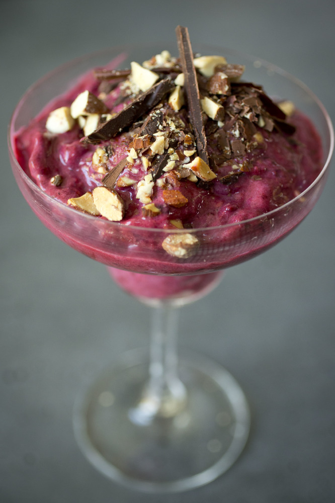 Blackberry, Ginger and Chocolate Fro Yo