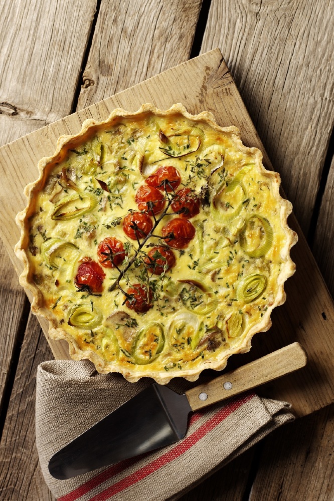 Leek, Mushroom & Oven-Roasted Tomato Quiche