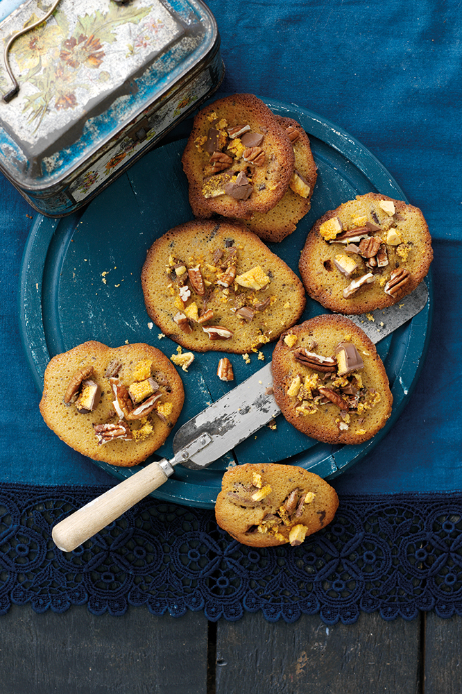 Pecan And Chocolate Honeycomb Cookies