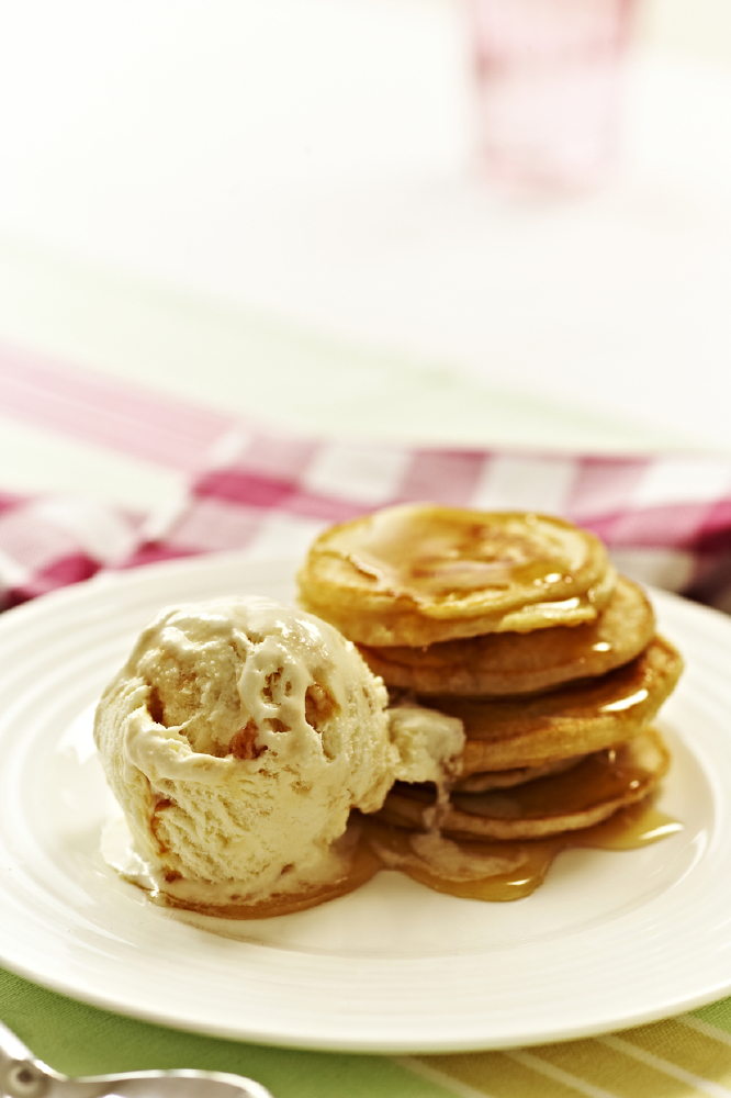 Pancakes served with Maple Syrup