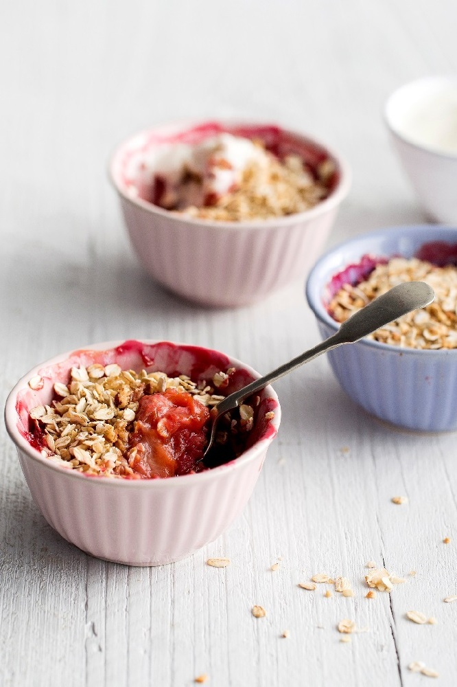 Warm Oat, Nuts and Plum Crunch