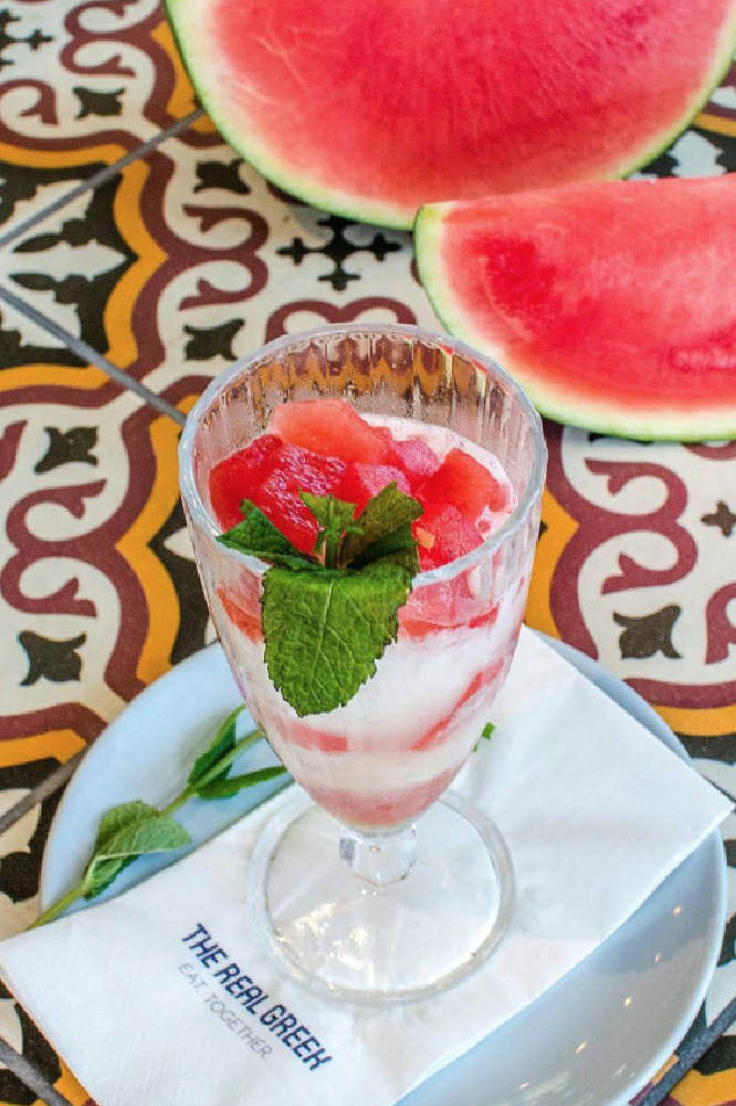 Watermelon With Lemon Sorbet