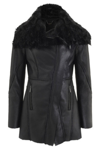 Lipsy luxury bonded hotsell faux fur wrap coat