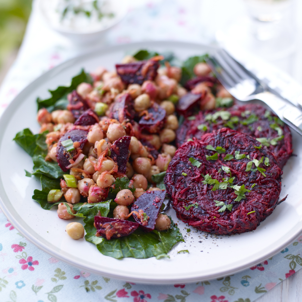 Infused Beetroot, chickpea & baby kale salad