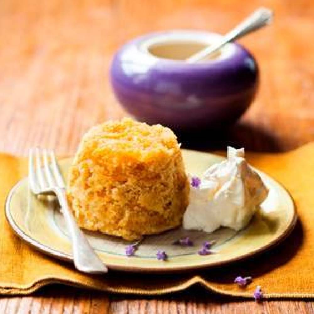 Sweet Potato and Lavender Sponge Pudding