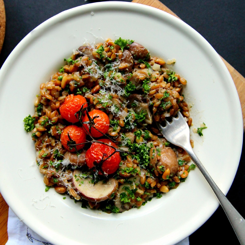 Creamy Spelt & Mushroom Risotto