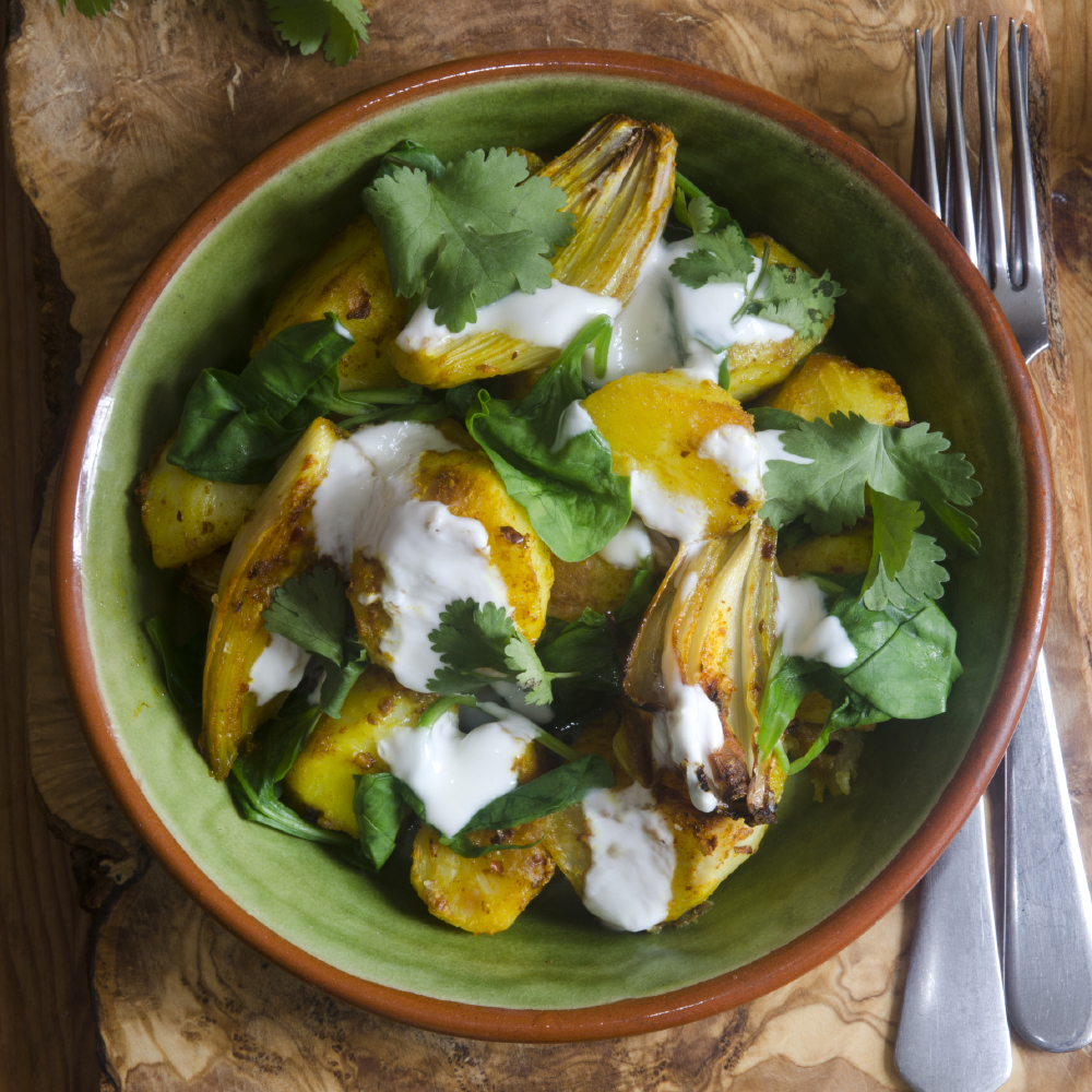 Spiced Potatoes & Spinach