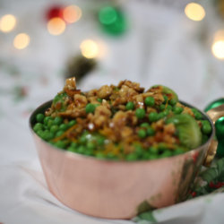 Peas and Brussels Sprouts with Hazelnut and Orange Glaze