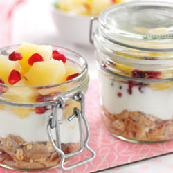 Pineapple and Pomegranate Breakfast Pots