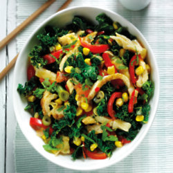 Asian Chopped Omelette With Kale & Peppers