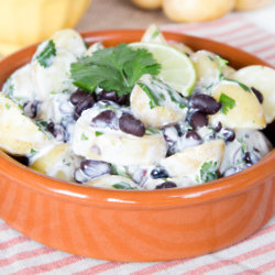 Potato & Black Bean Salad with Avocado & Sweetcorn Salsa