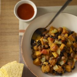 Mixed Bean and Roasted Squash with Spicy Tomato Dressing