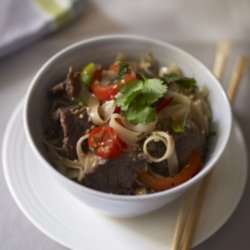 Cinnamon Beef Strips with Noodles