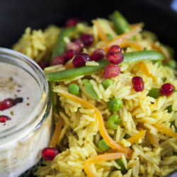 Vegan Biryani with Coconut Yoghurt Dip