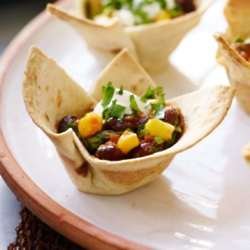 Gluten Free and Vegan Black Bean and Corn Tortilla Cups