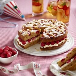 British Raspberry, Apricot & Almond Cake