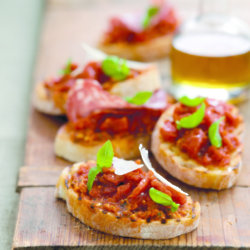 Red Pesto and Tomato Bruschetta