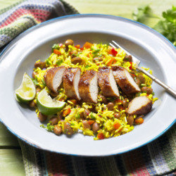 Caribbean Jerk Vegan Fillets With Rice