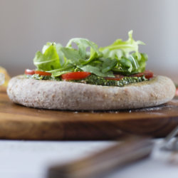 Cherry Tomato, Avocado and Basil Vegan Pizza